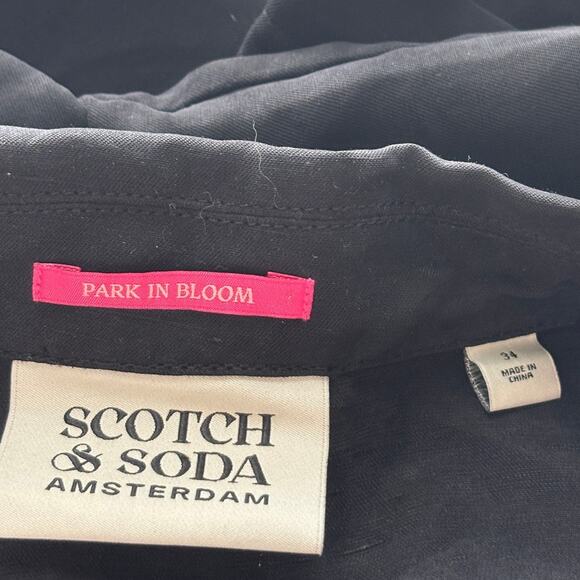 Scotch & Soda Black Linen Short Sleeve Camp Shirt - Picture 10 of 12